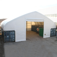 Abri de stockage industriel robuste en tissu à double treillis, imperméable, type tente conteneur