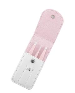 Kit de 3 pinces à épiler en acier inoxydable rose, très vendu, avec étui pour sourcils, pour femmes et hommes / Neuf, directement de l'usine 2026 - Product Image 4