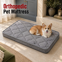 Matelas orthopédique pour chien de marque personnalisée avec options de surpiqûres, de passepoil et de tissu de revêtement pour literie pour animaux de compagnie en marque blanche