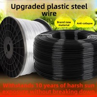 Cordon de pression en fil d'acier plastifié haute résistance pour film de serre en PET, blanc/noir, câble de support, accessoires de serre