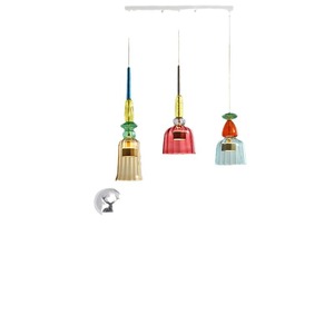 Nordic-Style Single-Head Minimalist Glass Colorful Candy Chandelier for Living Room <b>Dining</b> Room Bedroom Bar Available Middle - Product Image 5
