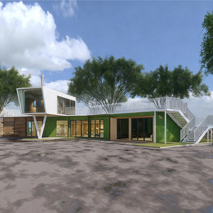 Hiện Đại Di Động Văn Phòng Đúc Sẵn Cửa Hàng Nhà Ngoài Trời Bánh Sandwich Bảng Điều Chỉnh Kết Cấu Thép Tòa Nhà 5 + Năm Bảo Hành 121 + Mph Gió - Product Image 5