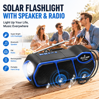 Lampe torche solaire portable USB pour haut-parleur, radio FM, rechargeable, IP44, lanterne de camping extérieure, lampe LED d'urgence portative