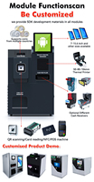Kiosque de paiement en espèces multifonctionnel intelligent à écran tactile de 10,1 pouces basé sur Android, utilisation en intérieur, récepteur de pièces de monnaie, carte de crédit, code QR