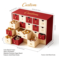 Boîte cadeau calendrier de l'avent personnalisée, boîte en papier multi-compartiments pour cadeau surprise de Noël