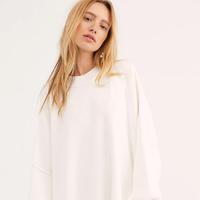 Nouvelle Arrivée Pull Décontracté Femme à Col Montant en Maille Côtelée Mélange Coton Épaules Tombantes