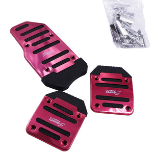 Kit universel 3 pièces/ensemble de couverture de pédale de voiture à transmission manuelle en aluminium antidérapant Pedali rouge bleu argent accessoires de voiture - Product Image 5