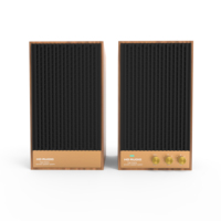 Enceintes bibliothèque actives sans fil classiques en bois 4 pièces 60 watts RMS pour home cinéma TV et ordinateur