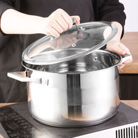 Marmite à soupe grande capacité en acier inoxydable Lecos au design moderne, sans sélection de cuisinière requise, pour la cuisine