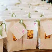 Boîtes de sacs-cadeaux en chocolat avec logo personnalisé Emballage de sucettes sulfurisées pour bonbons suédois Sac de mélange pour sucreries et sucettes Sacs de pop-corn à fenêtre