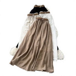 Jupe décontractée pour femme, taille empire, en Spandex/Polyester respirant, avec ceinture élastique, couleur unie, toutes saisons - Product Image 2