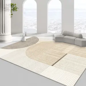 wohnzimmer teppich vollständig bedeckt, leicht luxuriös und minimalistisch, nordisch schlafzimmer modern und minimalistischer teppich