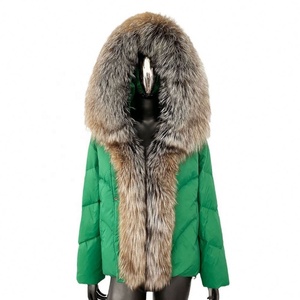 Nouvelle doudoune d'hiver 2026, col en fourrure de renard, capuche, manteau d'hiver haut de gamme pour femmes, fourrure, <span class=keywords><strong>duvet</strong></span> de canard blanc épais - Product Image 5