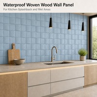 Panneau mural en bois tissé 3D, texture bois massif, imperméable, revêtement intérieur pour fond de télévision, salon, hôtel, couleur personnalisée