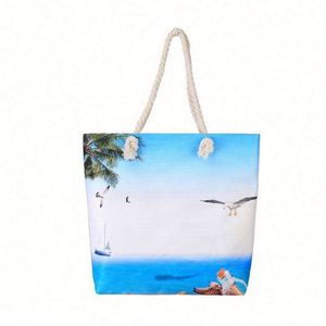 Summer Fashion Travel Women Canvas Shoulder <b>Bag</b> <b>Large</b> Capacity Cute Shell <b>Beach</b> Tote <b>Bag</b> with Hemp Rope - Product Image 6