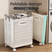Panier à linge pliable en plastique MM-8585, grand bac de rangement pour vêtements sales, panier à linge, organisateur pour balcon et salle de bain