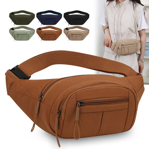 Women's Waist <b>Bag</b> Multi Pocket Water Resistant Nylon Everyday Use Crossbody Chest <b>Bag</b> With Zipper Closure For Casual Outfits - Product Image 1