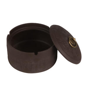 Futeng Mini Cenicero <span class=keywords><strong>de</strong></span> arena púrpura Impresión portátil <span class=keywords><strong>Ceniceros</strong></span> <span class=keywords><strong>de</strong></span> cerámica redondos Hotel <span class=keywords><strong>de</strong></span> estilo chino Cenicero <span class=keywords><strong>de</strong></span> <span class=keywords><strong>arcilla</strong></span> Púrpura pequeño con tapa - Product Image 1