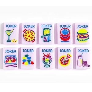 Multi-Color Minimal Line Acrylic Mahjong Tiles 160Pcs Engraved American Style Gift Set Ready Stock - Product Image 5