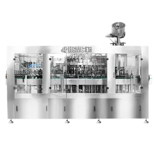 Bouteille En Verre automatique D'eau Minérale Jus Bière Remplissage Capsulage Emballage 3in1 Machine