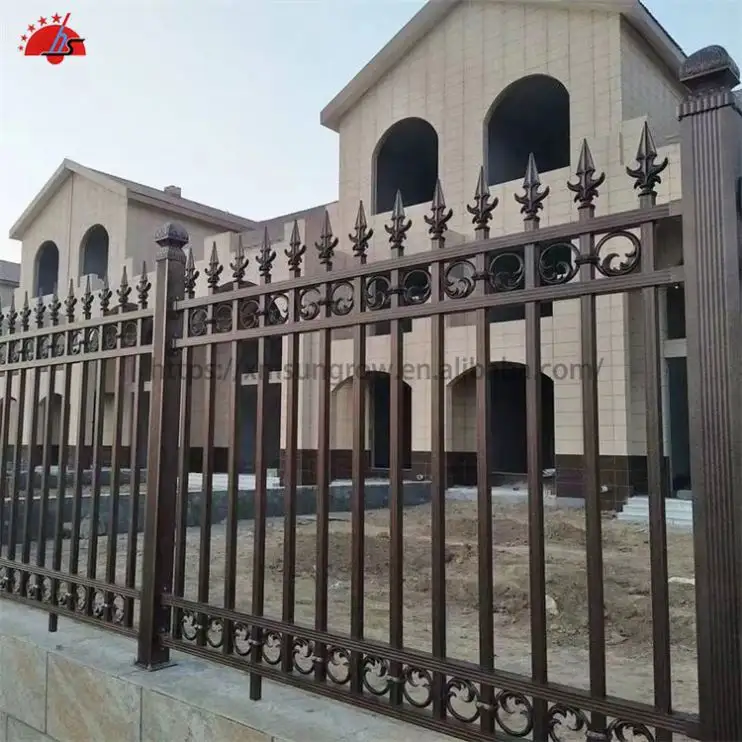 Ornamenti professionali per recinzione in ferro battuto da 6 piedi facilmente assemblati