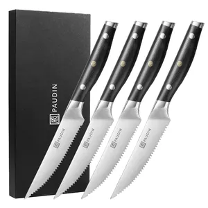 Set di coltelli da cucina GP8 da 4.5 pollici in acciaio tedesco h1.4116 lama G10 manico coltello per chef 4 pezzi Set di coltelli da bistecca