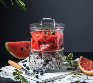 Ensemble de bols en verre hermétiques avec couvercles, récipients de rangement de cuisine résistants, compatibles micro-ondes, empilables pour la préparation des aliments, les collations, les bonbons - Product Image 4
