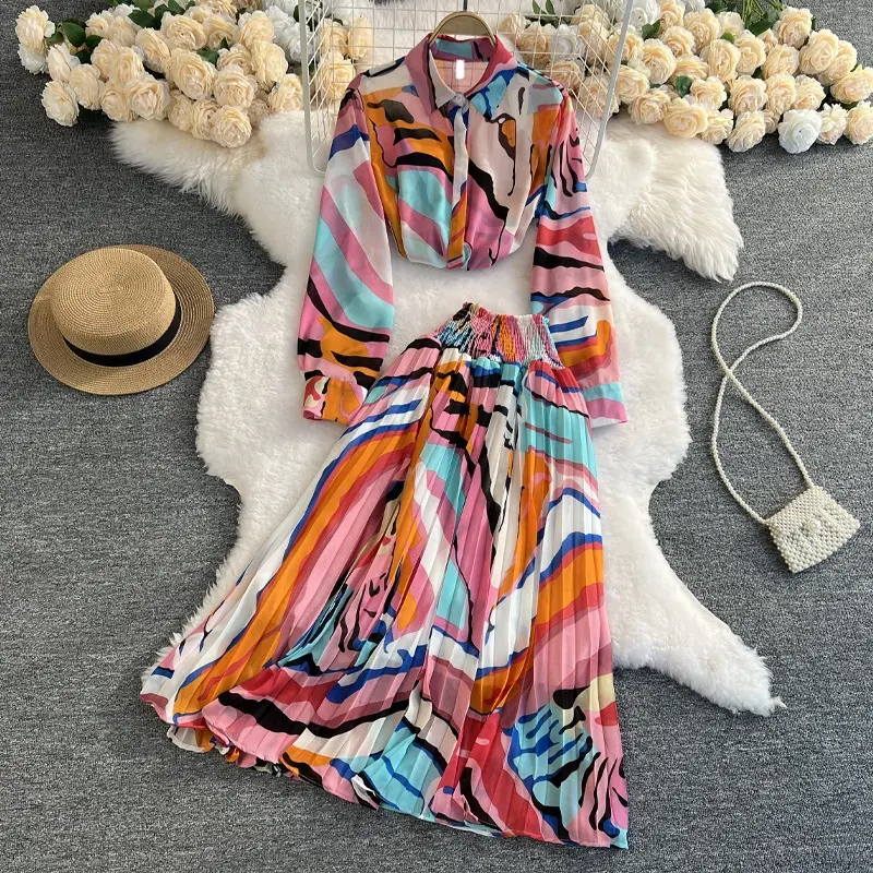 Celmia — ensemble deux pièces Style bohémien, tenue en mousseline de soie, taille haute, longue, élégante décontractée, robes d'été, élégante pour les femmes, 2022