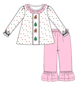 Conjunto de pijama navideño para hermanas, camisón de manga larga con estampado de puntos, conjuntos de ropa para niños pequeños - Product Image 4