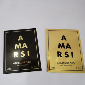 Durable Aluminum <strong>Label</strong> for Perfume Bottles <strong>Gold</strong> Metal Finish and Embossed Logo with Strong Vinyl Adhesive - Product Image 5