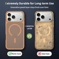 SANZHOU Coque de téléphone portable magnétique en PC transparent mat avec paillettes pour iPhone 16 17 18 Pro Max