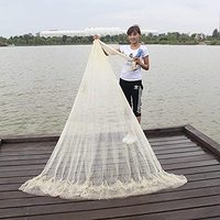 Filet de pêche robuste en maille de pneu avec fond lesté en chaîne renforcée, poids de 1 lb par pied, filet de pêche anti-déchirure pour la pêche en eau peu profonde