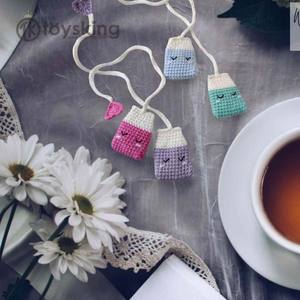 Marcapáginas de Ganchillo Hecho a Mano con Forma de Bolsita de Té - Regalo Creativo para Amantes de los Libros y del Té, Accesorio de Lectura Único, Marcapáginas <span class=keywords><strong>Amigurumi</strong></span> - Product Image 4