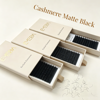 Extensions de cils individuels en velours noir mat EMEDA Mink, plateaux personnalisés en cachemire, fournitures pour extensions de cils, marque privée