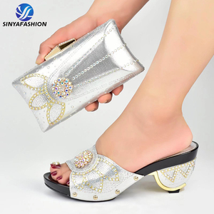 وصلت حديثًا أحذية أنيقة من Sinya ، مجموعة حقائب للسيدات ، حقائب يد بحجارة مطرزة بالكامل ، مجموعة حقائب نسائية وحقائب لحفلات الزفاف - Product Image 4