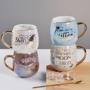 Tasse à café et thé en céramique émaillée <span class=keywords><strong>de</strong></span> perles colorées assorties personnalisées en gros d'usine avec poignée en or plaqué bureau à domicile utilisé - Product Image 2