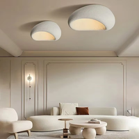 Plafonnier LED moderne de style nordique Wabi Sabi en forme de galet, luminaire minimaliste texturé en pierre pour la décoration du salon et de la chambre à coucher