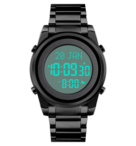 Montre SKMEI 1734 en gros, lumière EL, alarme horaire, sport, LED, hommes, haut <span class=keywords><strong>de</strong></span> gamme, Parais Azan, pour <span class=keywords><strong>les</strong></span> <span class=keywords><strong>prières</strong></span> musulmanes, avec bracelet en acier inoxydable - Product Image 6