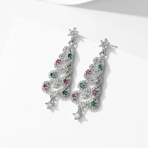 Orecchini Pendenti a Forma di Albero di Natale per Donne, Gioielli Scintillanti e Colorati, Regalo Festivo alla Moda - Product Image 6
