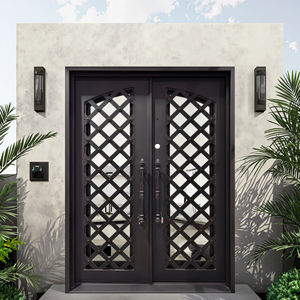 Porte a battente in ferro a doppio battente, cancello esterno in ferro battuto con doppie porte - Product Image 4