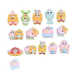 Spugnetta gialla stella marina serie resina fai da te custodia per telefono spazzatura fermaglio per frigorifero adesivo buco scarpe accessori decorazione - Product Image 5