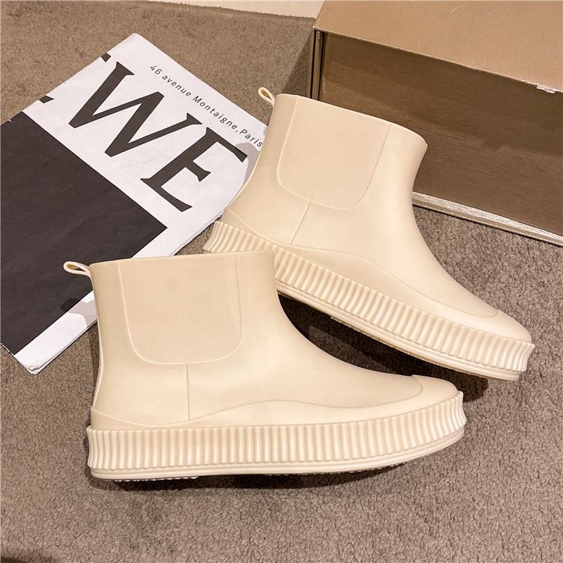 Fashion Safety Shoe Women's Short Rubber Shoes Kitchen Non-slip Water Shoes Pvc Rain Boots