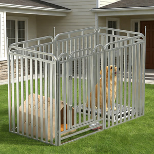 Clôture <span class=keywords><strong>pour</strong></span> animaux de compagnie en tube carré épaissi, enclos extérieur <span class=keywords><strong>pour</strong></span> chiens de taille moyenne et grande, cage <span class=keywords><strong>pour</strong></span> Golden Retrievers et Samoyeds - Product Image 1