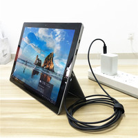Vente en gros 15V USB type-c PD câble de chargeur connexion en Surface Microsoft Surface Pro Go ordinateur portable livre alimentation charge PVC veste métal