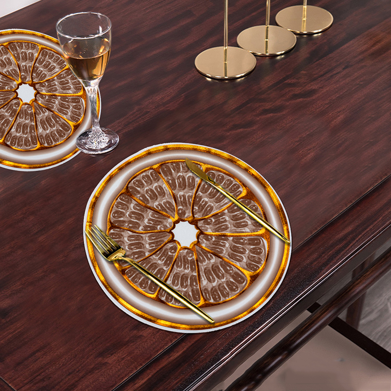 Rose Gold Flower Shape Irregular Eco PVC Placemats For Dinning Table