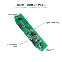 Poubelle Intelligente à Capteur PCBA, Carte de Circuit pour Poubelle Automatique, Double Capteur IR et Micro-ondes, Fermeture Lente et Silencieuse, Usage Domestique et Commercial, OEM ODM