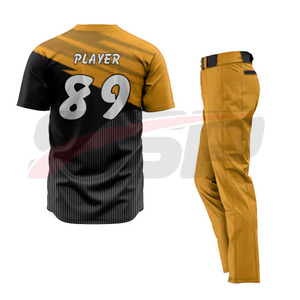 Haute qualité en gros Baseball Softball Jersey ensembles respirant antibactérien grande taille uniformes 100% Polyester séchage rapide - Product Image 1