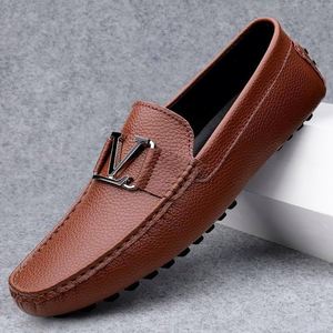 Mocasines de Cuero Genuino de Alta Gama para Hombre, Transpirables, Antideslizantes, con Plantilla Suave, Estilo Casual, para Primavera - Product Image 2