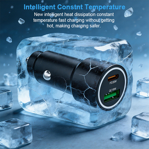 Caricabatterie per Auto IBD in Lega di Alluminio con Doppia Uscita USB Type-<span class=keywords><strong>C</strong></span> QC 48W 30W 18W, Ricarica Rapida per <span class=keywords><strong>iPhone</strong></span> Samsung - Product Image 3