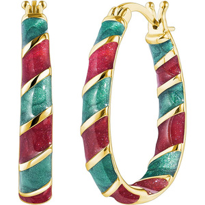 Orecchini a Cerchio Natalizi Colorati per Donne, Gioielli Oversize Geometrici alla Moda, Regalo - Product Image 5